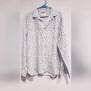 Trenery Linen Blend Button Down Shirt Size XXL